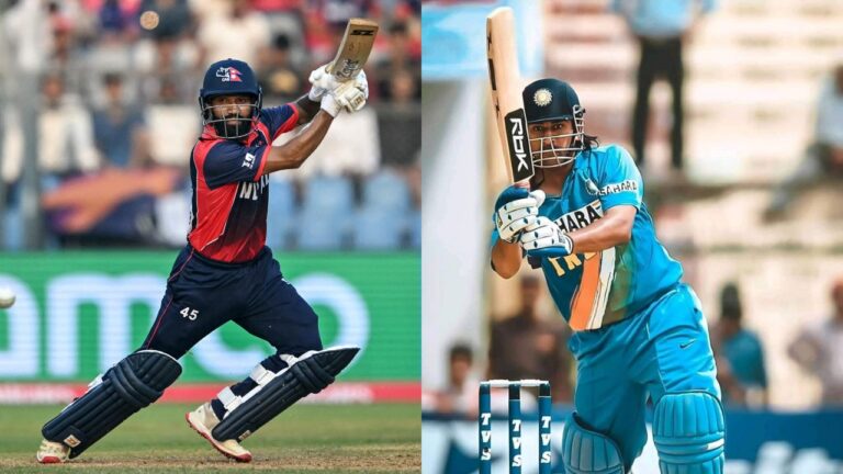 Dipendra Singh Airee’s MS Dhoni-Like Six Stuns Fans in Nepal vs USA Cricket Match