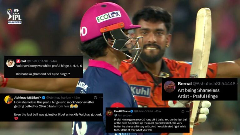 “How Shameless…” Praful Hinge’s Celebration On Vaibhav Sooryavanshi’s Wicket S – IPL 2026: Praful Hinge Celebration Sparks Outrage During Sooryavanshi Masterclass