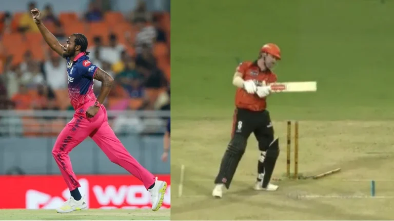 Jofra Archer castles Travis Head in the Eliminator of IPL 2026 – IPL 2026 Eliminator: Jofra Archer Dominates as Sunrisers Hyderabad Falter